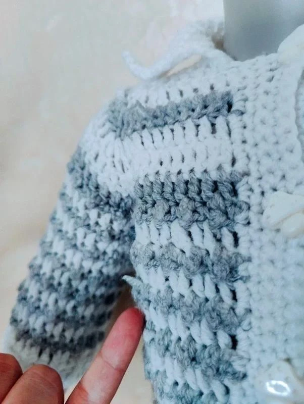 💎 Conjunto de punto en malla gris y blanco • 1/3 meses • Tendencia 💎 – photo 3